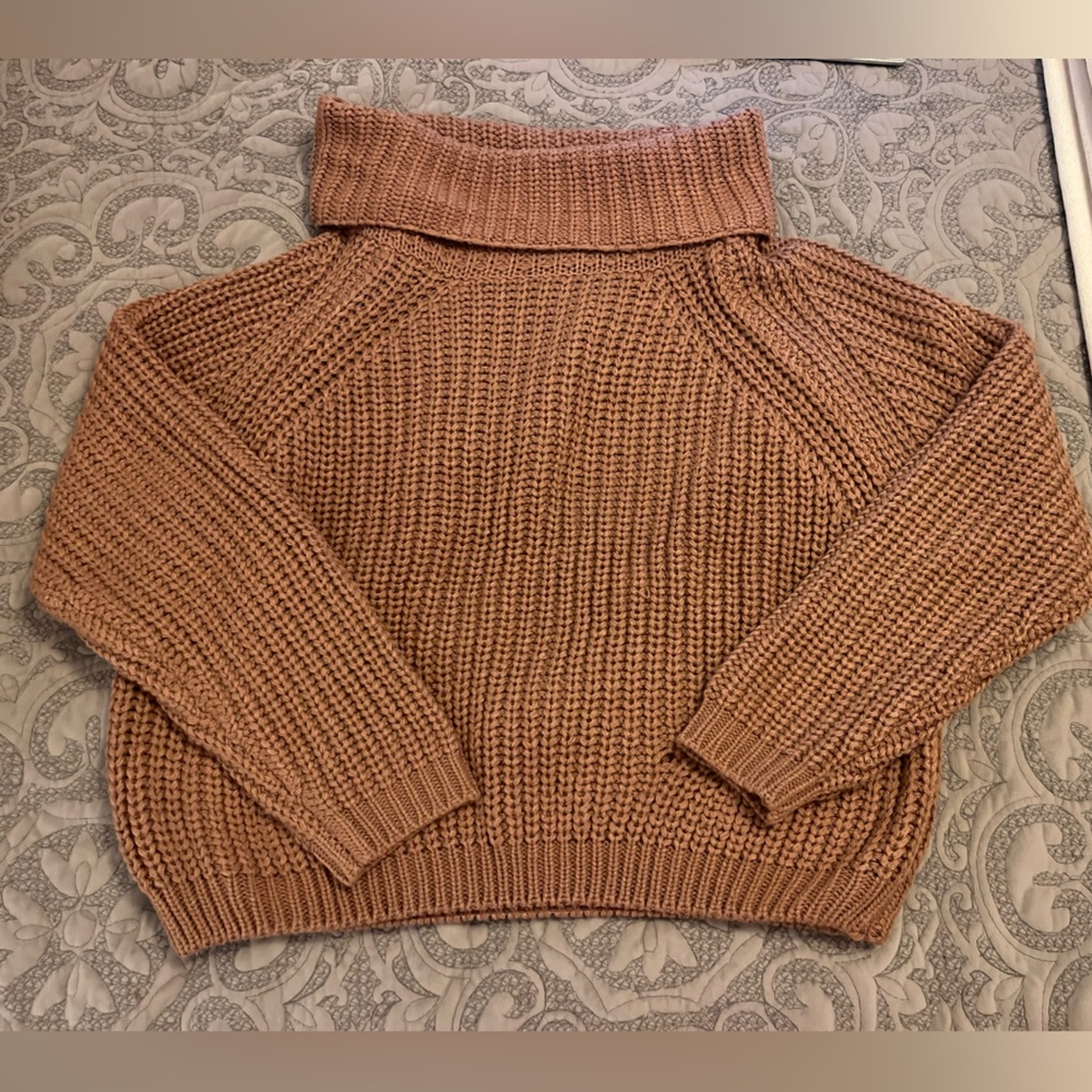 Brown turtleneck sweater